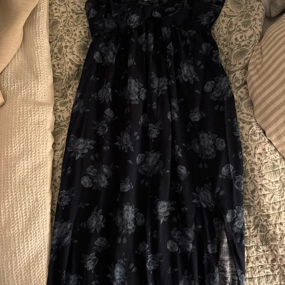Hollister Dark Blue Floral Maxi Dress
